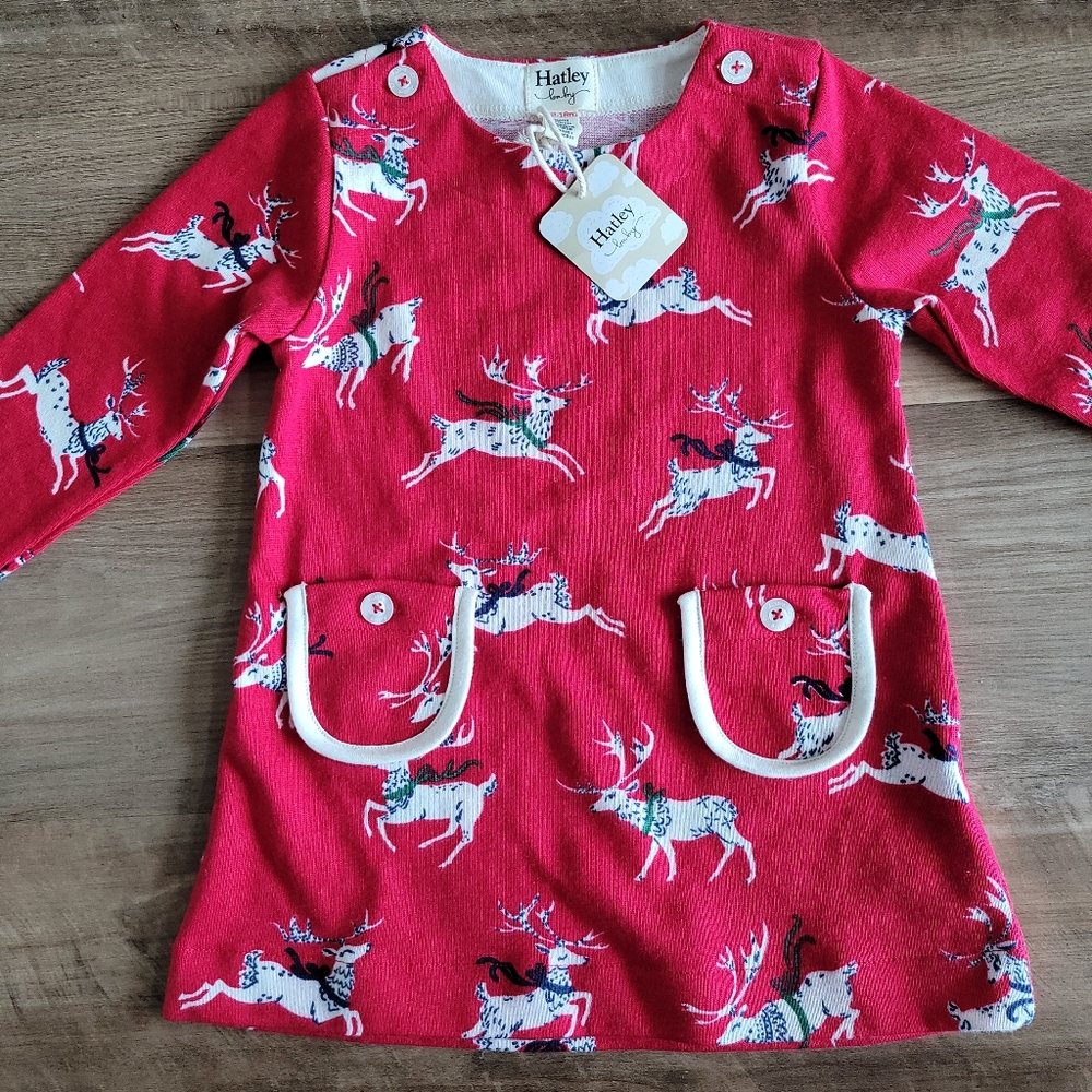 NWT Hatley baby Red Holiday Dress 12M